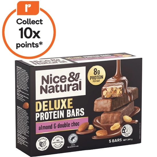 Nice & Natural Deluxe Protein Bars 200g Pk 5, Nut Butter Bars 175g Pk 5 or Wholeseed Bars 150g Pk 5