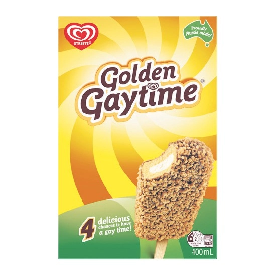 Streets Golden Gaytime Ice Cream 400ml Pk 4