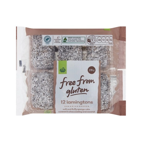 Woolworths Free From Gluten Lamingtons Pk 12 – From the Bakery Aisle