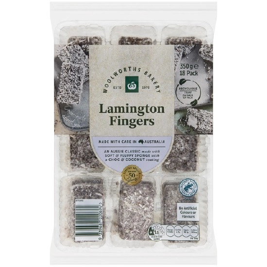 Woolworths Lamington Fingers Pk 18