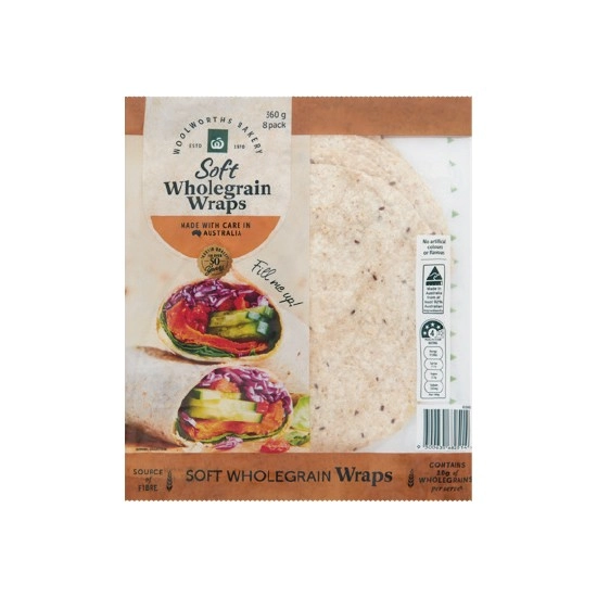 Woolworths Wraps Varieties 360g Pk 8