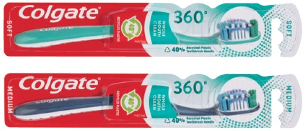 Colgate 360° or Slim Soft Advanced With Charcoal Infused Bristles Ultra Soft Toothbrush 1 Pack Selected Varieties