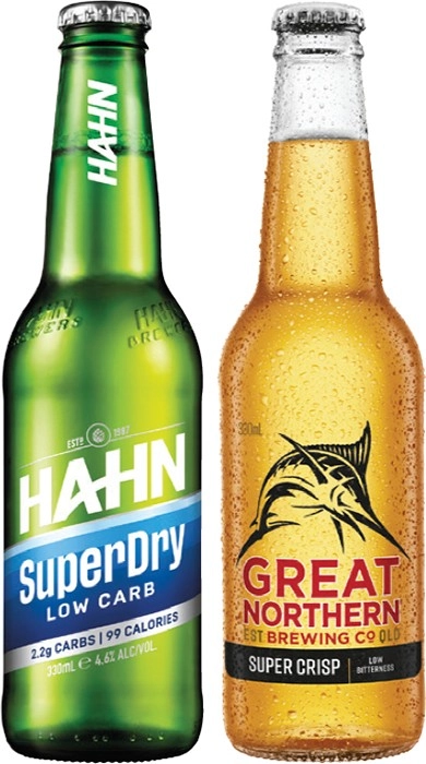 Hahn SuperDry or Great Northern Super Crisp 24 Pack