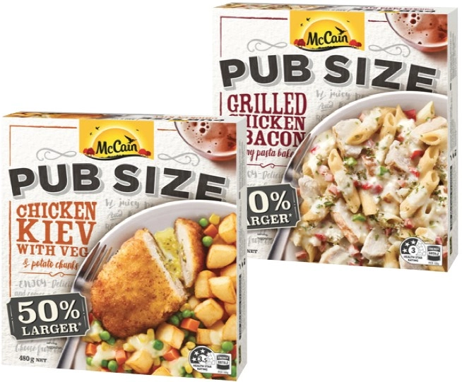 McCain Pub Size Frozen Meal 480‑500g Selected Varieties