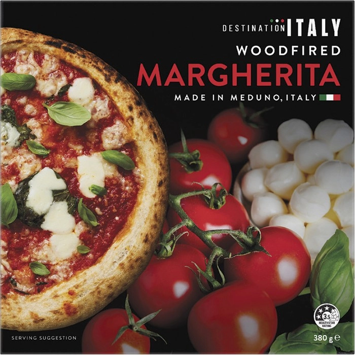 NEW Destination Italy Woodfired Margherita Pizza 380g