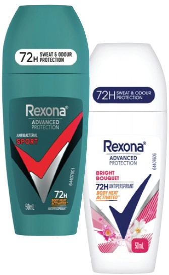 Rexona Advanced Protection Antiperspirant Roll‑On 50mL Selected Varieties