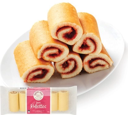 Baker’s Oven Jam or Chocolate Rollettes 250g