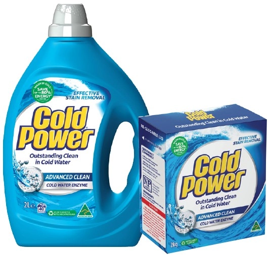 Cold Power Laundry Powder 2kg, Liquid 2 Litre or Capsules 26 Pack Selected Varieties