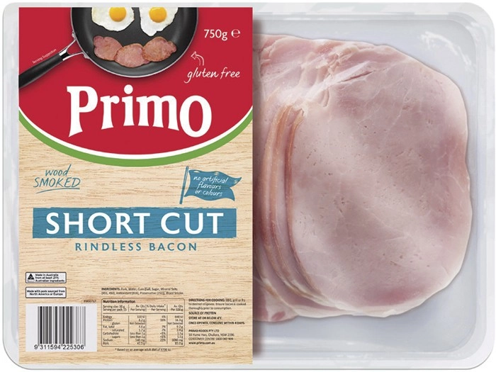 Primo Short Cut Rindless Bacon 750g