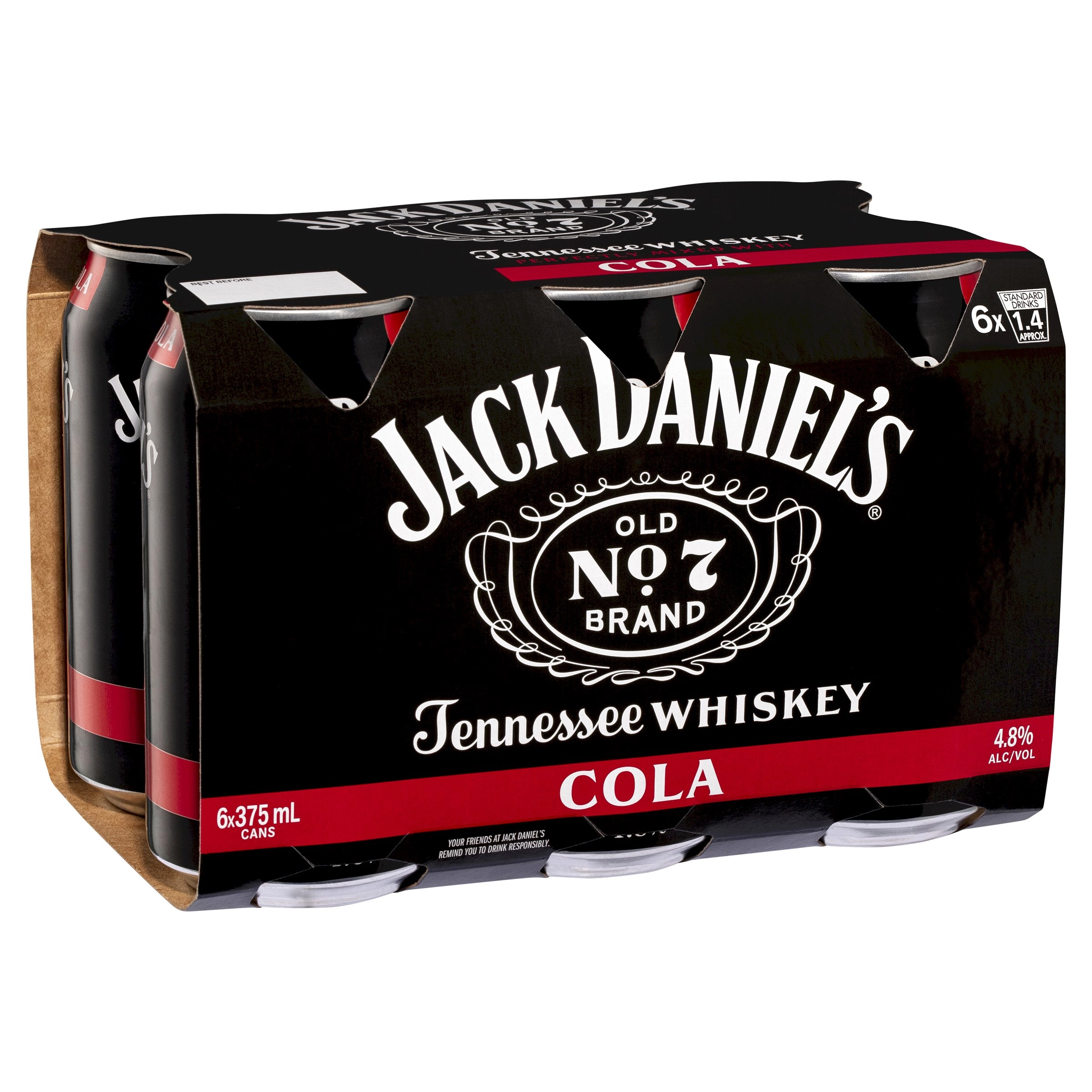 Jack Daniel’s & Cola Cans 6x375ml