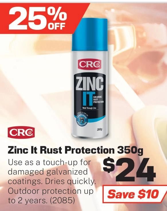 CRC Zinc It Weld Through Rust Protection Aerosol 350g - 2085