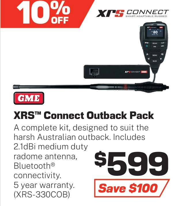 GME UHF CB Radio XRS Connect Outback Pack - XRS-330COB