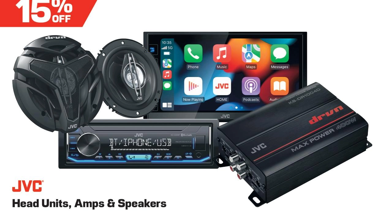 JVC Head Units, Amps & Speakers