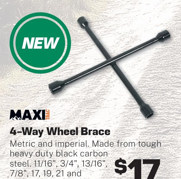 Maxi Trac 4-Way Wheel Brace - Metric & Imperial