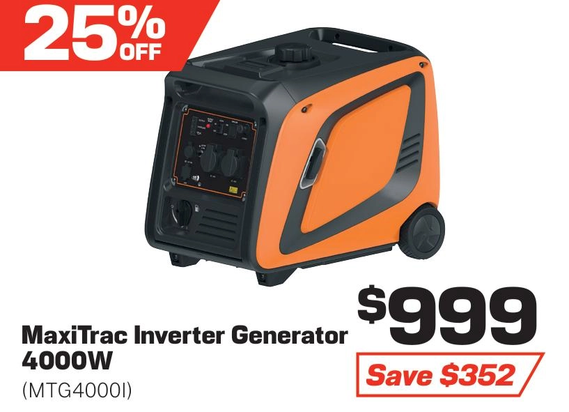 Maxitrac 4000W Inverter Generator - MTG4000I