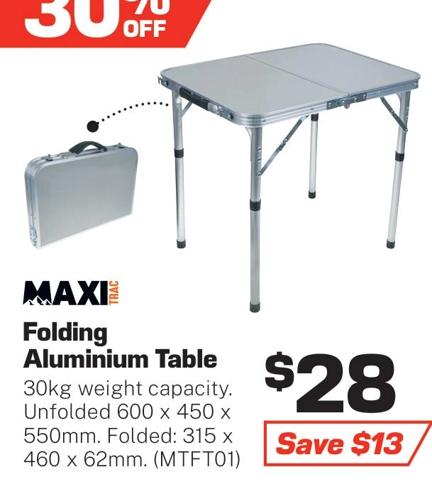 MaxiTrac Folding Aluminium Table