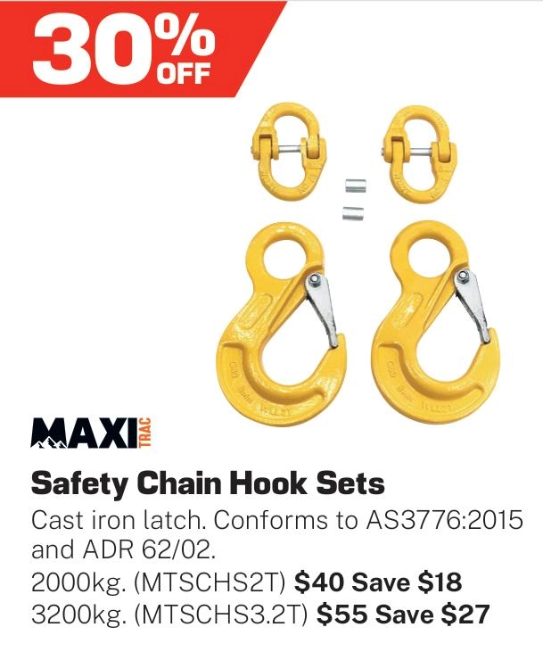 MaxiTrac Safety Chain Hook Sets