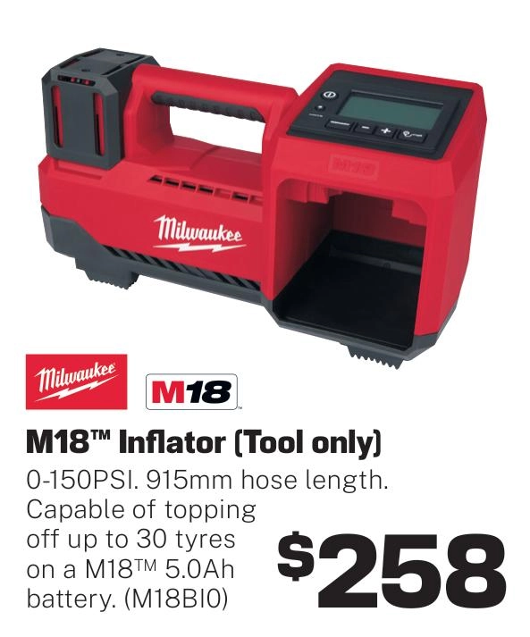 Milwaukee M18 Inflator (Tool only) - M18BI0