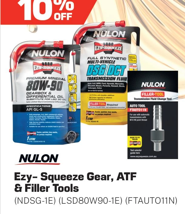 Nulon Ezy- Squeeze Gear, ATF & Filler Tools