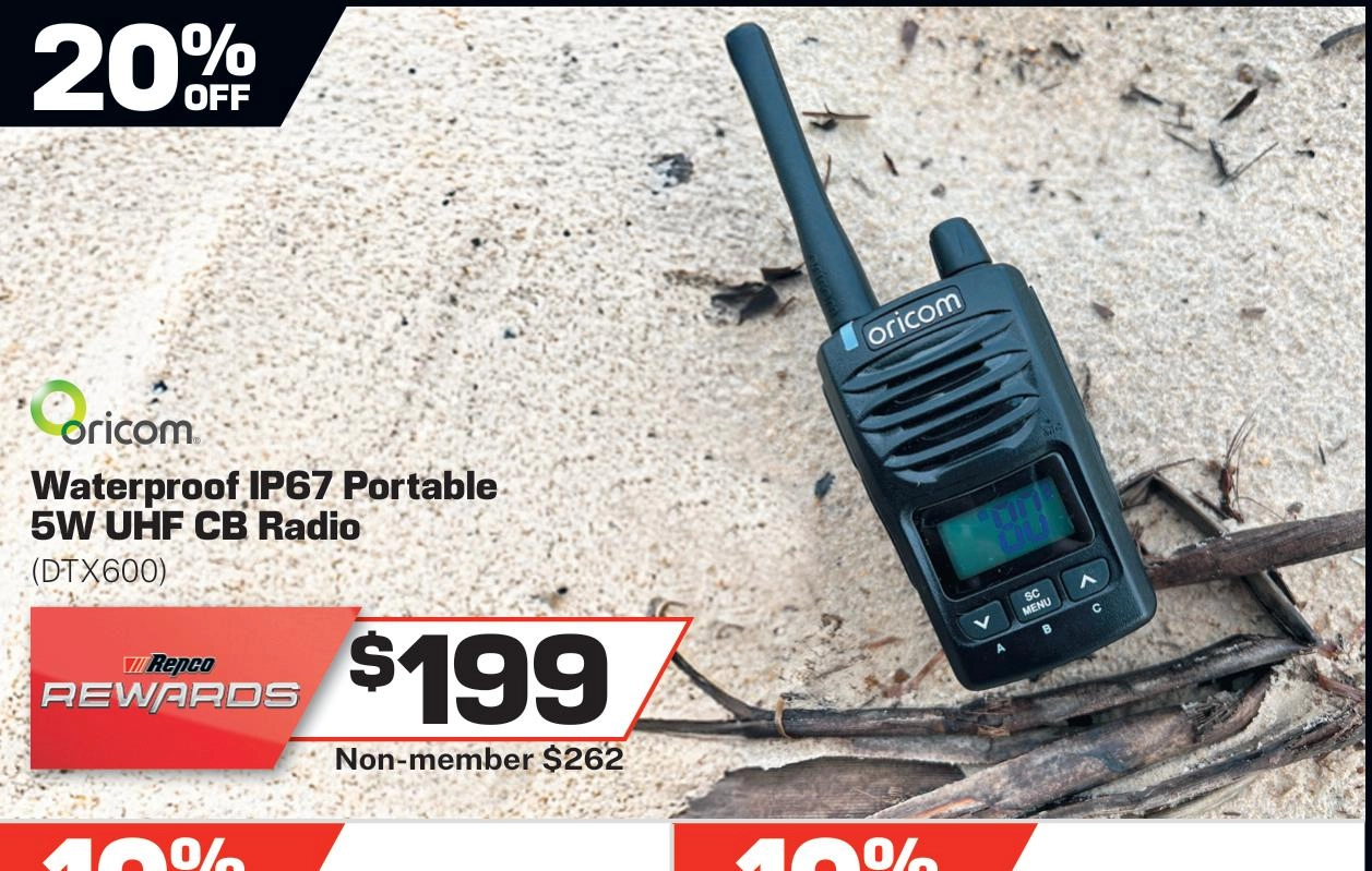 Oricom Waterproof IP67 Portable 5W UHF CB Radio - DTX600