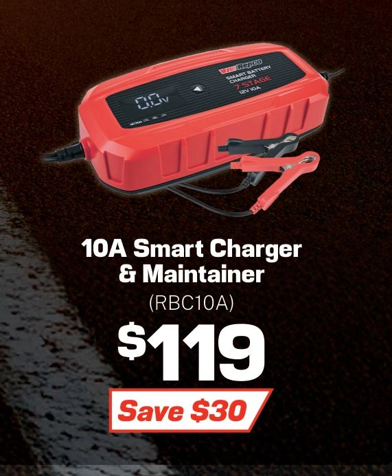 Repco 10A Smart Battery Charger & Maintainer - RBC10A