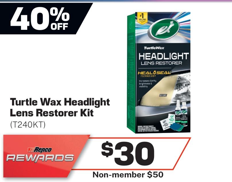 Turtle Wax Lens & Headlight Restoration Kit - T240KT