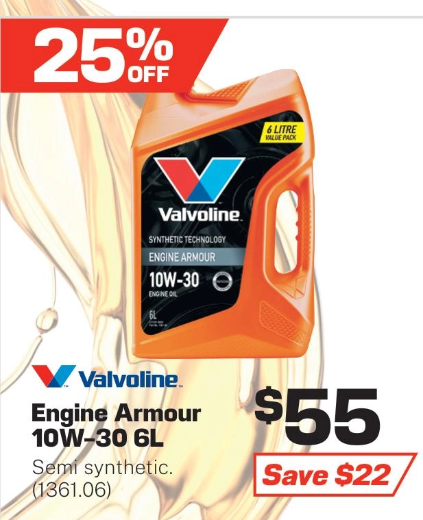 Valvoline Engine Armour 10w-30 Engine Oil 6L - 1361.06