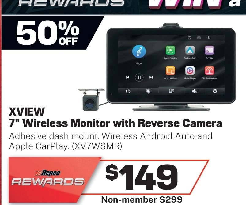 XView 7in Wireless Smartphone Monitor with Reverse Camera - XV7WSMR