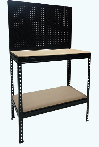 Stratco Black Work Bench with Pegboard