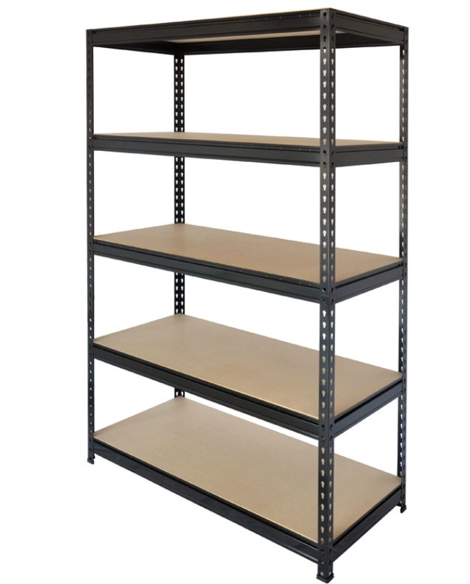 Stratco Rivet Lock Black 5 Shelf Kit - H 1800 x W 1200 x D 450mm