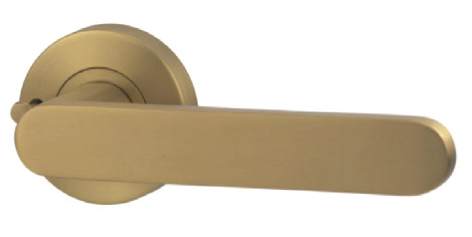 Lockwood Vivid Designer Lever 3 Privacy Set - Satin brass