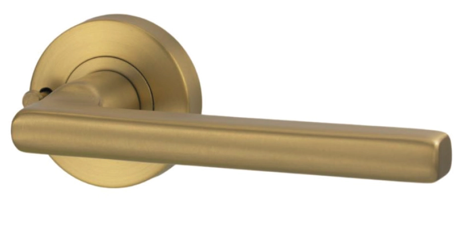 Lockwood Vivid Designer Lever 4 Privacy Set - Satin brass