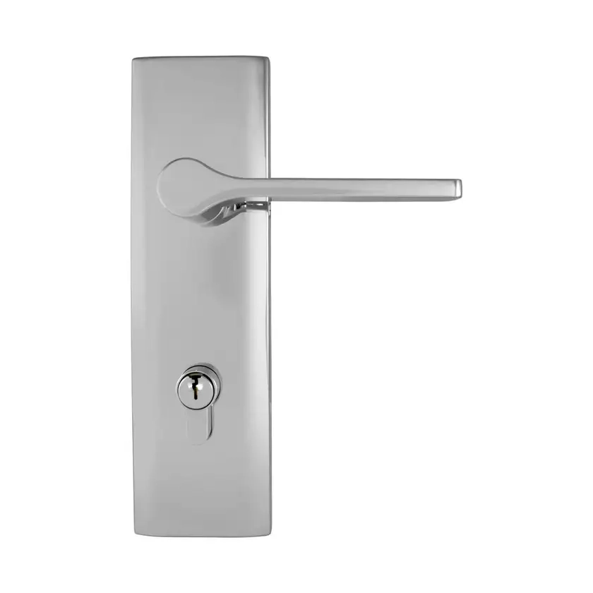 TradePro by Gainsborough Adel Long Plate Entrance Leverset in Satin Chrome