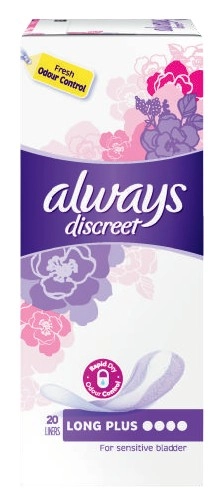 Always Discreet Liners Long Plus For Bladder Leaks 20 Pack