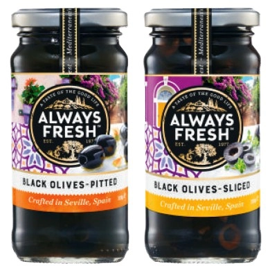 Always Fresh Black Olives 220g-235g