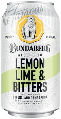 Bundaberg Alcoholic Lemon Lime Bitters Cans 4x375mL