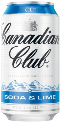 Canadian Club Soda & Lime Cans 10x375mL