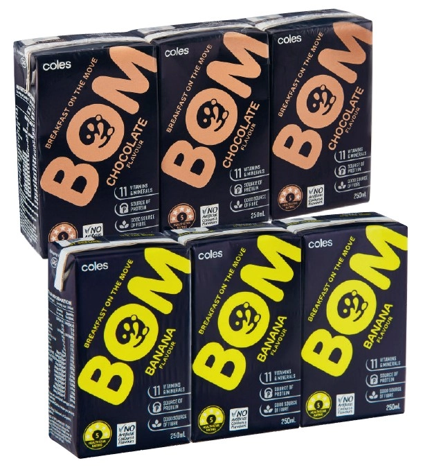 Coles BOM Liquid Breakfast 3x250mL