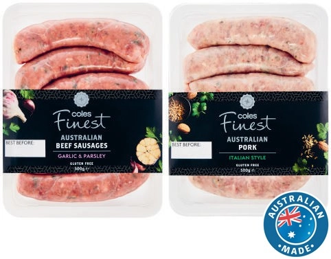 Coles Finest Sausages 420g-500g