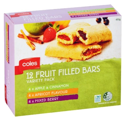 Coles Fruit Filled Bars Variety Pack 450g