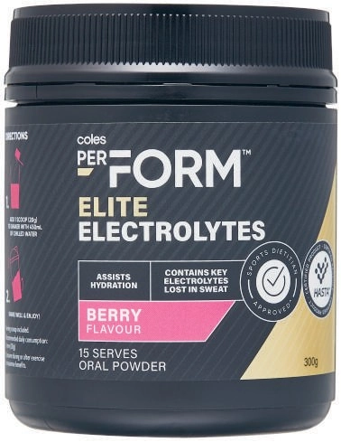 Coles PerForm Elite Electrolytes Powder Berry 300g