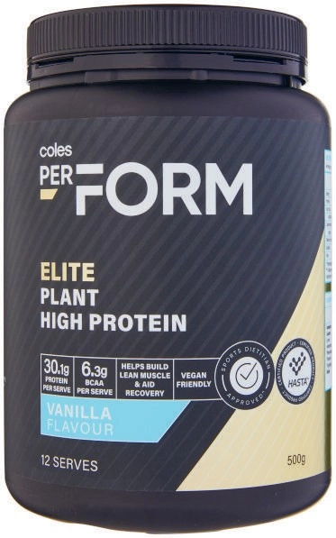 Coles PerForm Elite Plant High Protein Powder 500g