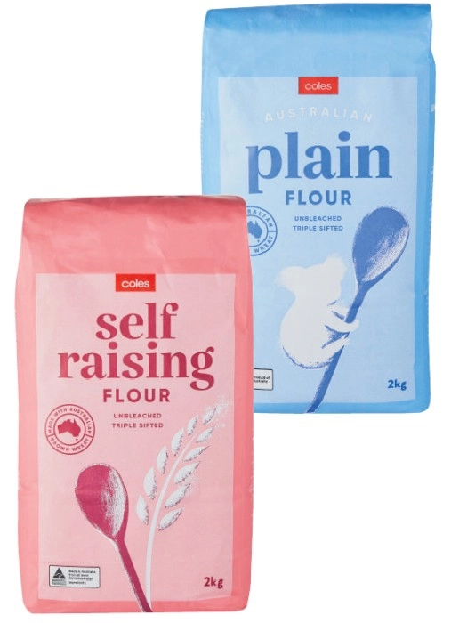 Coles White Plain or Self Raising Flour 2kg