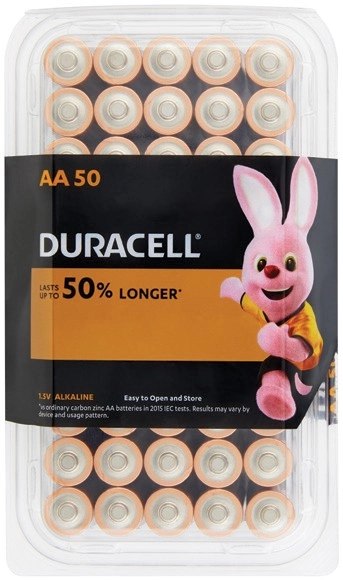 Duracell Coppertop Batteries AA 50 Pack