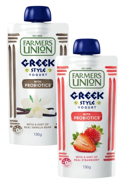 Farmers Union Greek Style Yogurt Pouch 130g