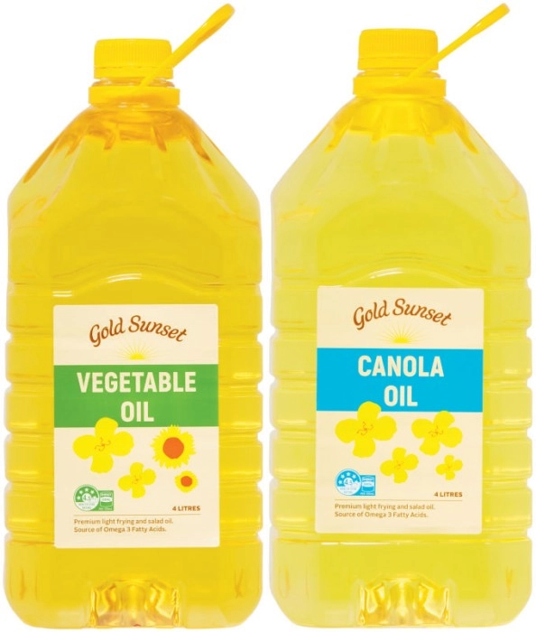 Gold Sunset Canola or Vegetable Oil 4 Litre