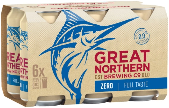 Great Northern Zero Alcohol Beer Cans 6x375mL