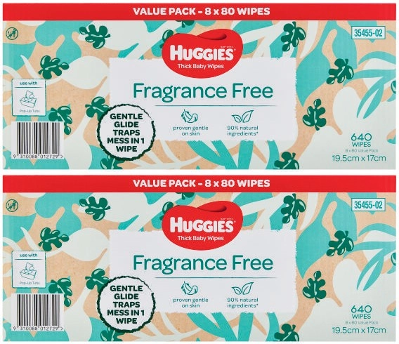 Huggies Fragrance Free Baby Wipes 640 Pack