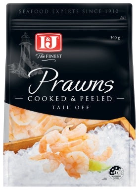 I&J Cooked & Peeled Prawns Tail Off 500g