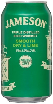 Jameson Smooth Dry & Lime Cans 4x375mL